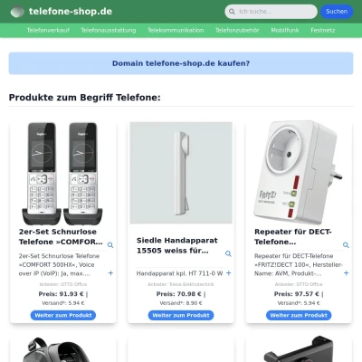 Screenshot telefone-shop.de