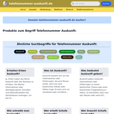 Screenshot telefonnummer-auskunft.de
