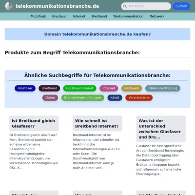 Screenshot telekommunikationsbranche.de