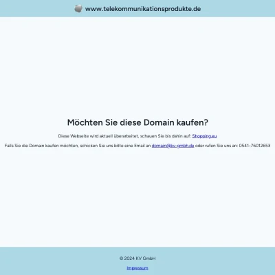 Screenshot telekommunikationsprodukte.de