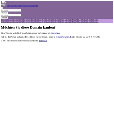 Screenshot telekommunikationssystemelektroniker.de