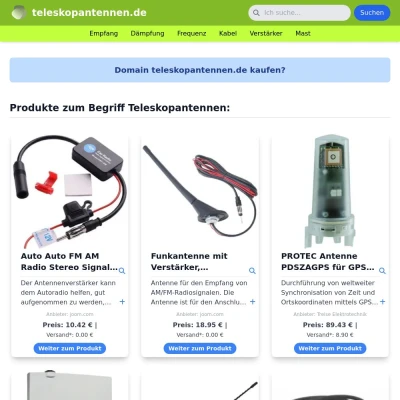 Screenshot teleskopantennen.de