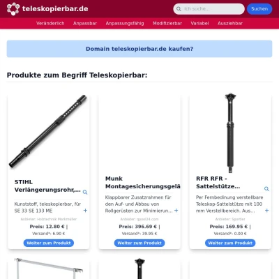 Screenshot teleskopierbar.de