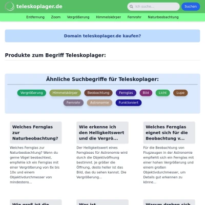 Screenshot teleskoplager.de