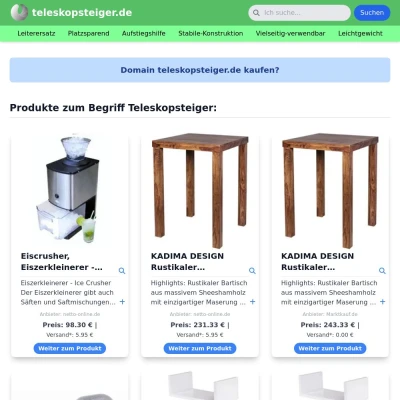Screenshot teleskopsteiger.de