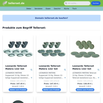 Screenshot tellerset.de