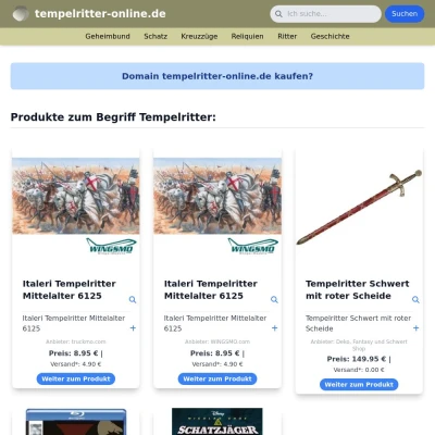 Screenshot tempelritter-online.de