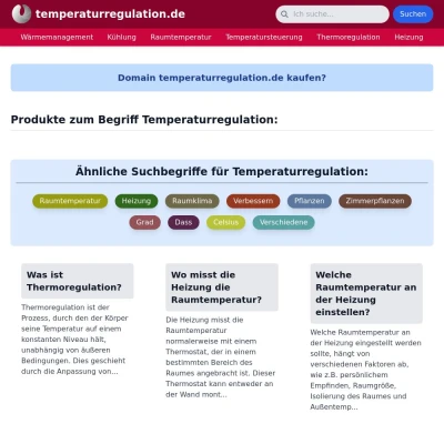 Screenshot temperaturregulation.de