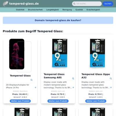 Screenshot tempered-glass.de