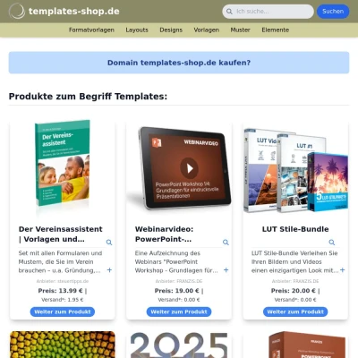 Screenshot templates-shop.de