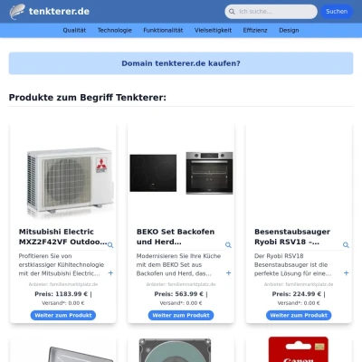 Screenshot tenkterer.de