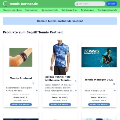 Screenshot tennis-partner.de