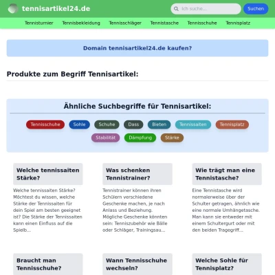 Screenshot tennisartikel24.de