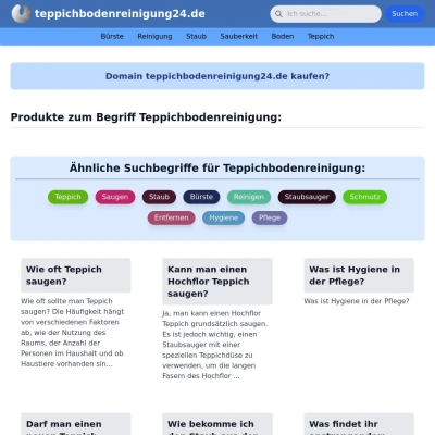 Screenshot teppichbodenreinigung24.de