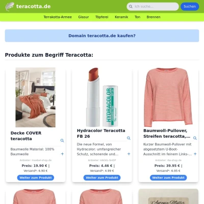 Screenshot teracotta.de