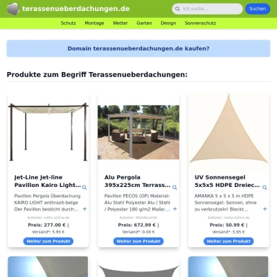 Screenshot terassenueberdachungen.de