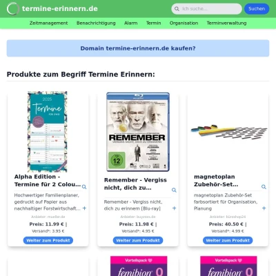 Screenshot termine-erinnern.de