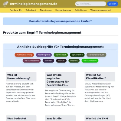 Screenshot terminologiemanagement.de