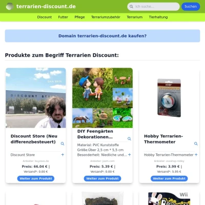 Screenshot terrarien-discount.de