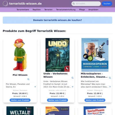 Screenshot terraristik-wissen.de