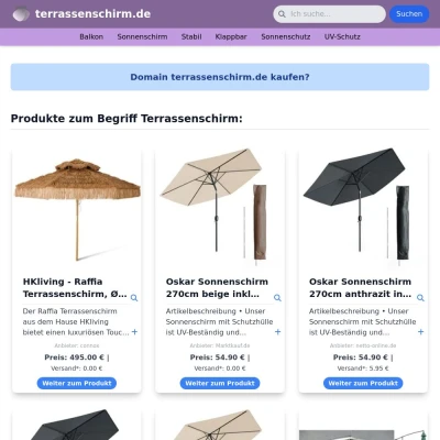 Screenshot terrassenschirm.de