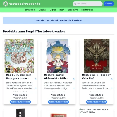 Screenshot testebookreader.de