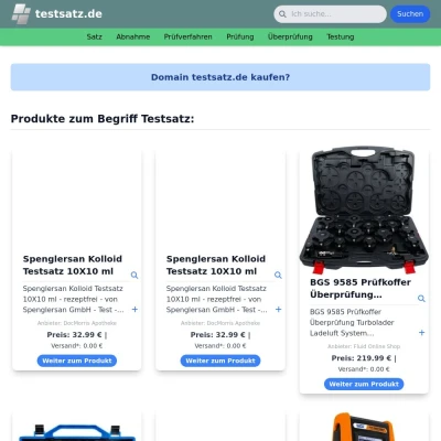 Screenshot testsatz.de