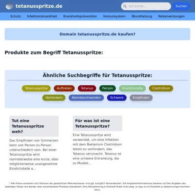 Screenshot tetanusspritze.de