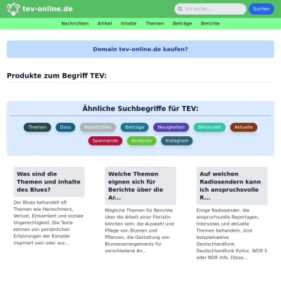 Screenshot tev-online.de