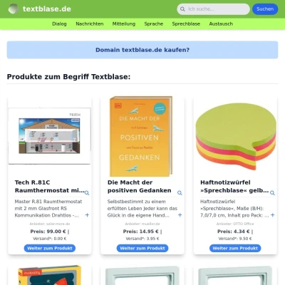 Screenshot textblase.de