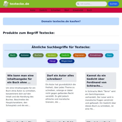 Screenshot textecke.de
