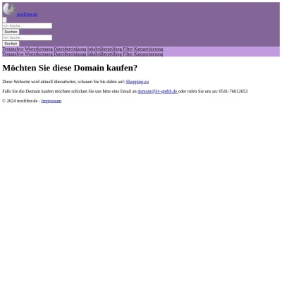 Screenshot textfilter.de