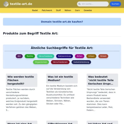 Screenshot textile-art.de