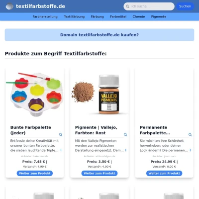 Screenshot textilfarbstoffe.de