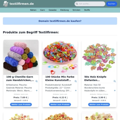 Screenshot textilfirmen.de