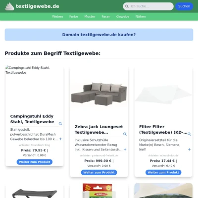 Screenshot textilgewebe.de