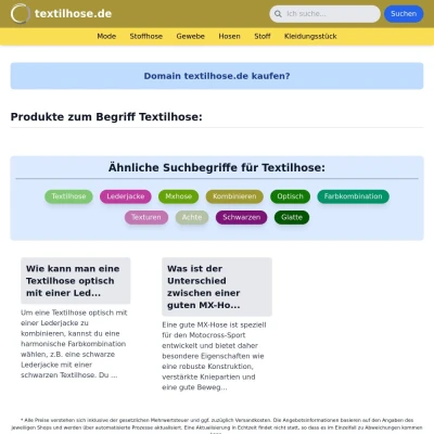 Screenshot textilhose.de