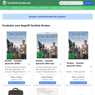 Screenshot textlink-broker.de