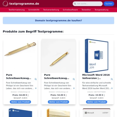 Screenshot textprogramme.de