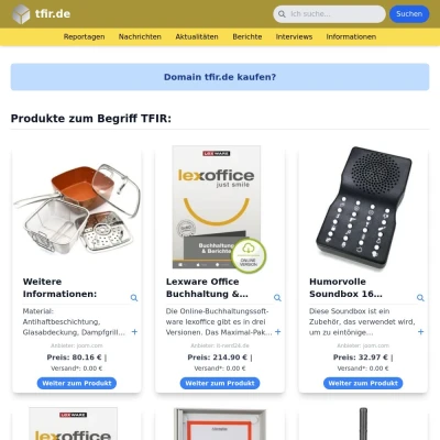 Screenshot tfir.de