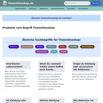 Screenshot thaionlineshop.de