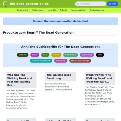 Screenshot the-dead-generation.de