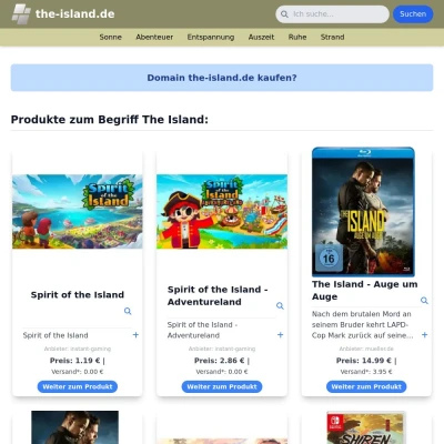 Screenshot the-island.de