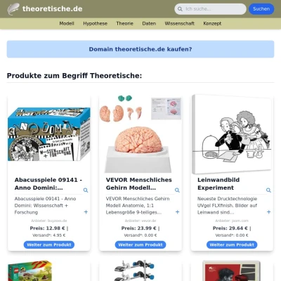 Screenshot theoretische.de