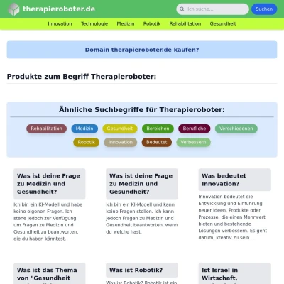 Screenshot therapieroboter.de