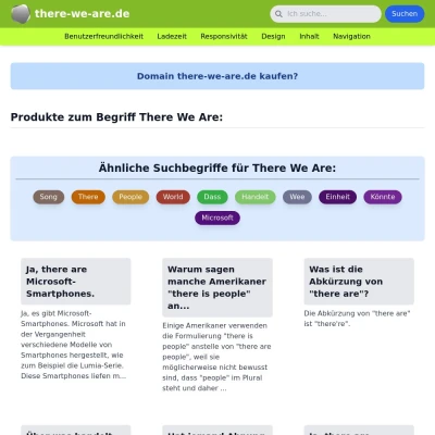 Screenshot there-we-are.de
