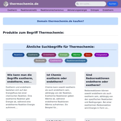 Screenshot thermochemie.de