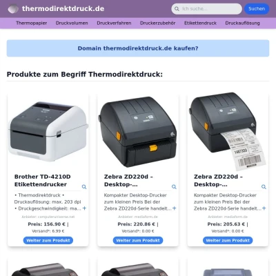 Screenshot thermodirektdruck.de