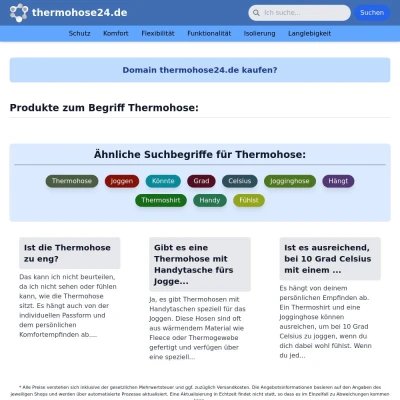 Screenshot thermohose24.de