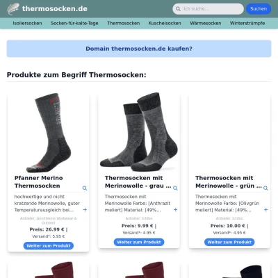 Screenshot thermosocken.de